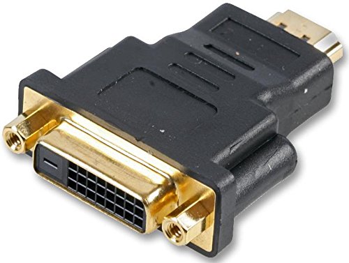 rhinocables - HDMI to DVI-D 25-Pin Female Adaptor | Full HD Video Conversion | Gold Flashed Contacts | Compact Design for Gaming & Professional Use | Black, Gold