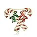 Christmas Brooch Pin Set Women - Pack of 6pcs Cute Crystal Diamond Enamel Christmas Jewelry Gift Including Red Crystal Reindeer White Reindeer Candy Cane Christmas Tree Wreath Snowflake Pins Set