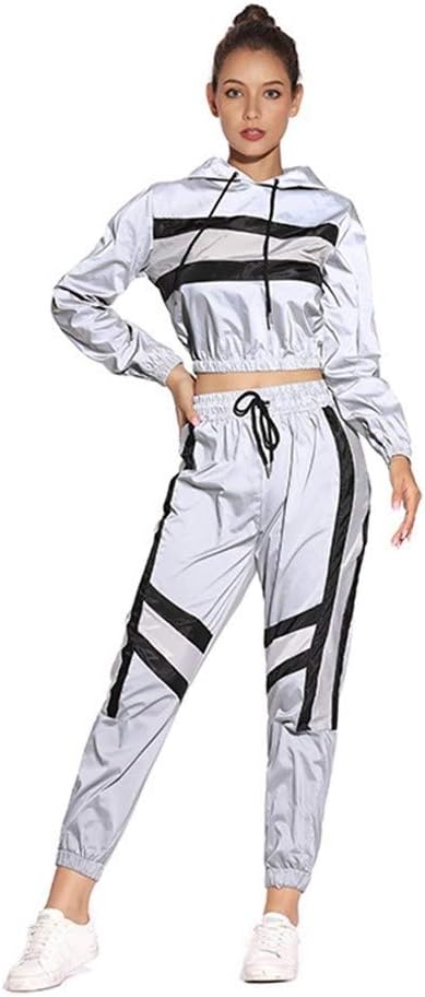 Amazon Co Jp 反射ジャケット スポーツ反射フード付きスーツ冬の反射衣類ヒップホップルミナスジャケット メンズレディースランニングジャケット 色 グレー Size L ホーム キッチン