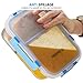 Glass Meal Prep Containers 2-Compartment - 3-Pack 32 Oz. Freezer to Oven Safe Airtight Food Storage Container Set with Hinged Locking Lids BPA Free, Great On the Go Portion Control Lunch Containers