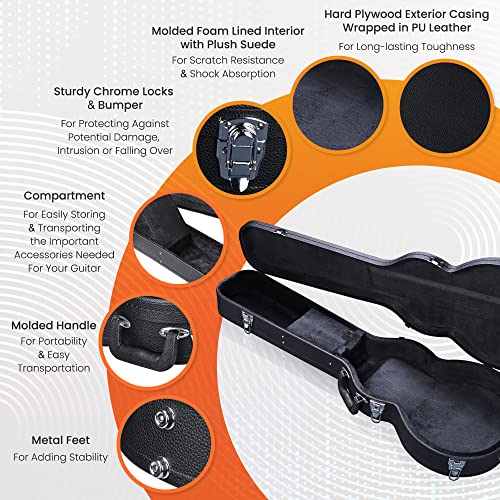 AW Electric Guitar Hard Case for LP Les Paul Style Electric Guitar Wooden Hard Shell Lockable