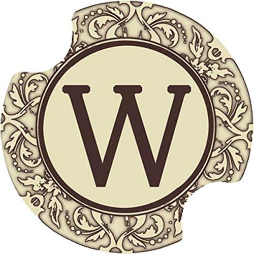 Thirstystone Monogram W Car Cup Holder Coaster, 2-Pack