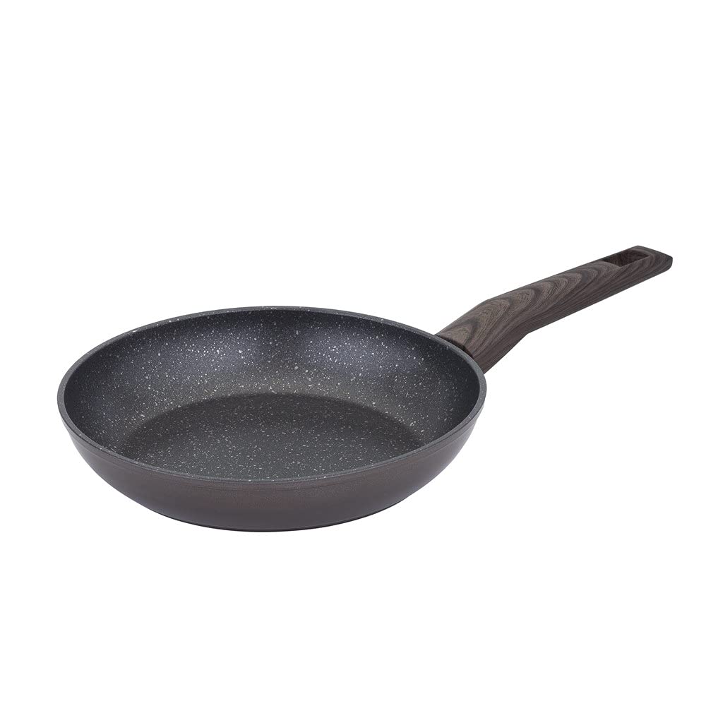 RESTO 93020 Frying Pan 20 Cm - Forged Aluminium Pan with Pfluon Non-Stick Coating and Ergonomic Wooden Soft Touch Handle - Suitable for All Types of Cookers - Including Induction
