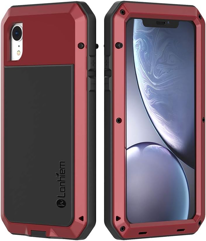 Lanhiem iPhone XR Case, Heavy Duty Shockproof Tough Armour Metal Case