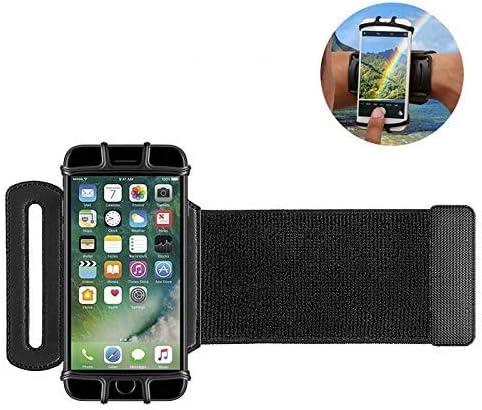 Sport Running Cellphone Wristband Armband Wrist Case with 180° Rotating for LG V35 / V30S / V40 / G7 / ThinQ/Stylo 4 / Stylo 4 Plus / V30 / G6 Plus/Huawei Mate 20 Pro / P20 Pro/Honor 8X (Black)