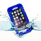 iPhone 6 Plus Waterproof Case, iThroughTM iPhone 6 Plus Waterproof Case, Dust Proof, Snow Proof, Shock Proof Case, Heavy Duty Carrying Cover Case for iPhone 6 Plus, iPhone 6S Plus (Blue)