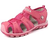 DADAWEN Boy's Girl's Summer Closed Toe Velcro Strap Athletic Sandal (Toddler/Little Kid/Big Kid)