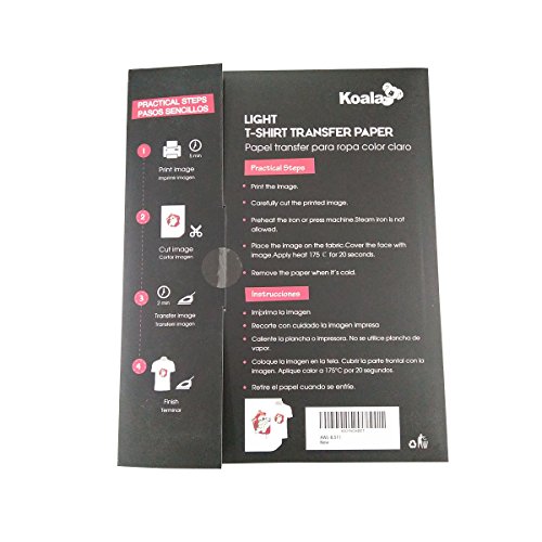 image for KOALA PAPER Koala Iron-on T-shirt Transfers Paper for Light Fabric, Su
