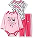 PUMA Baby Girls' Three Piece Creeper Bodysuit Set, Pink Glow, 12M