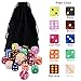 AUSTOR 100 Pieces 6 Sided Game Dice Set 10 Pearl Colors Round Edges Dices for Tenzi, Farkle, Yahtzee, Bunco or Teaching Math with Velvet Storage Pouch