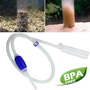 Genuine TERA PUMP Aquarium Cleaner Aquarium Fish Tank Gravel Sand Cleaner with Long Nozzle N Water Flow Controller – BPA Free (model: TRFTCLN)