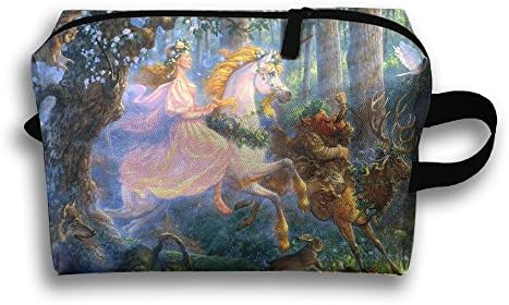 Magical Unicorn Girl Travel Makeup Handbag For Women Cosmetic Case With Zipper