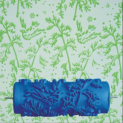Doppelt 5 Inch Decorative Printing Paint Roller Knurled Relief Rubber Paint Beautiful Pattern Wallpaper Tool (002Y)