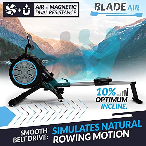 Bluefin Fitness Blade Air Rowing Machine Home Use Foldable Dual