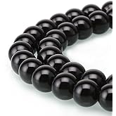 60pcs Adabele Natural Black Obsidian Healing Gemstone 6mm Round Loose Beads Gem Stone Spacer for DIY Craft Jewelry Making GY24-6