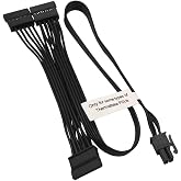 COMeap – 2 Cavi Di Alimentazione SATA Da 15 Pin, Prolunga Da Maschio A Femmina, 30 Cm, Con Guaina Intrecciata, Per HDD, SSD E Unità Ottiche