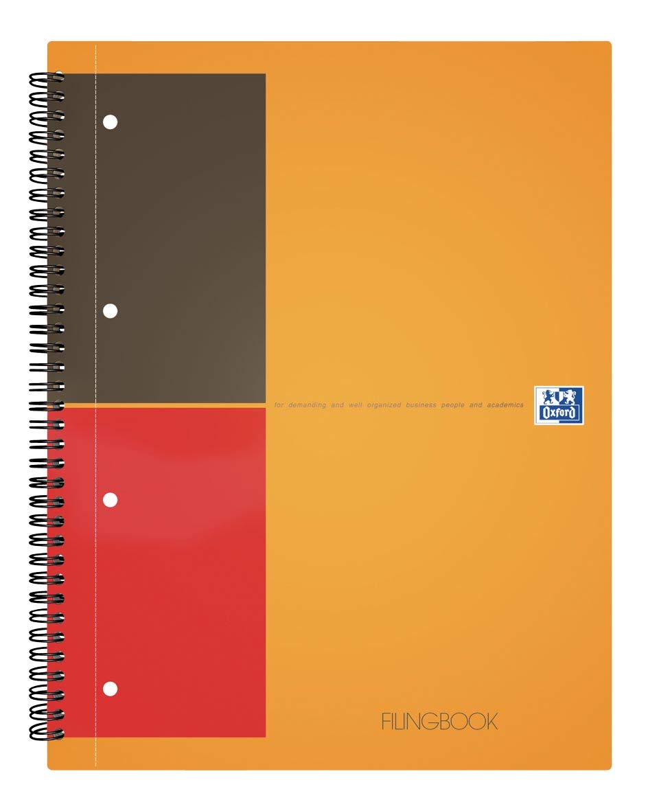OXFORD 100102000 Filingbook International 5-pack A4 + lined 100 sheets with extra strong lid and 3 removable tabs orange - clever organization for managers and executives — image 1