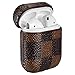 Gift-Hero Compatible with Airpods 1&2 Case,Luxury Leather Shockproof Airpod Cover,Wireless Headphone Full Protective Fun Cool Keychain Design Skin Cases Ring for Girls Man Woman Air pods(Brown Square)