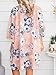 PINKMILLY Women Floral Print Kimono Cover up Sheer Chiffon Blouse Loose Long Cardigan Dusty Pink Small