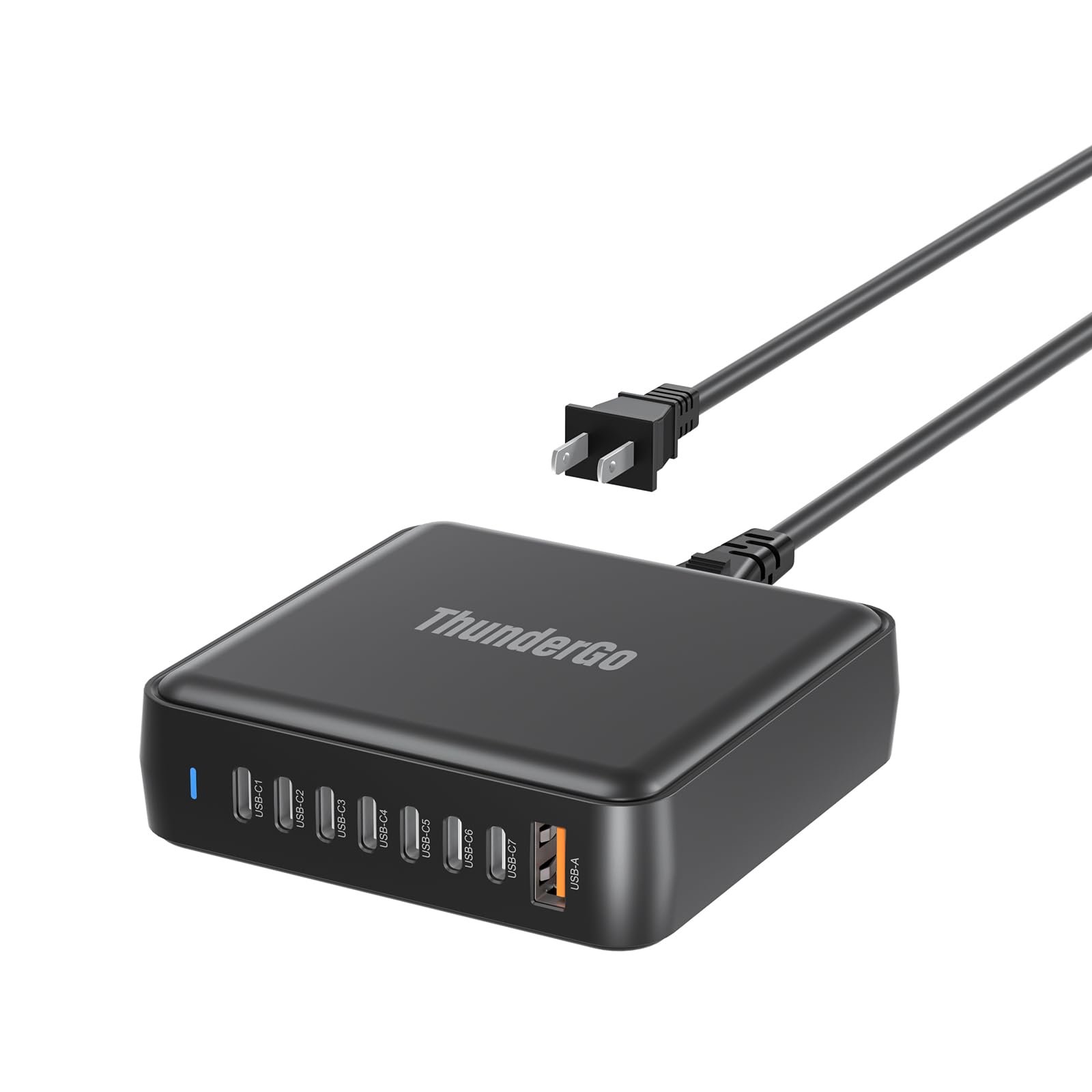 Photo 1 of ThunderGo 170W GaN Pro USB C Charging Station | 8-Port Desktop Power Hub (7xUSB-C PD3.0 + QC4.0 USB-A) | Smart Charger for MacBook Pro M3 Max | ETL/FCC Certified with Dynamic Power Allocation