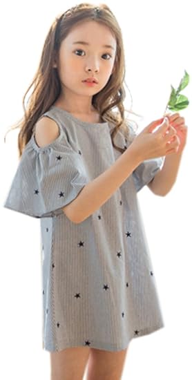 Amazon Fireflyshop 子供 ワンピース オフショルダー ワンピ 半袖 Amazon Fireflyshop 子供 ワンピース オフショルダー ワンピ 半袖