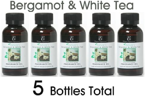 Aromatherapy Hosley's Premium, Natural Bergamot White Tea, Highly Scented warming OILs - Box of 5pc / 55 ml (1.86 fl oz) ea. Bulk Buy.
