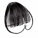 Remy Human Hair Pieces Front Clip in Hair #1B Natural Black Fringe Hair Extensions with Hair Temples