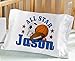 (Toddler Size) Personalized All Star Boys Sports Pillowcase Baseball Basketball Football Soccer Ball Design