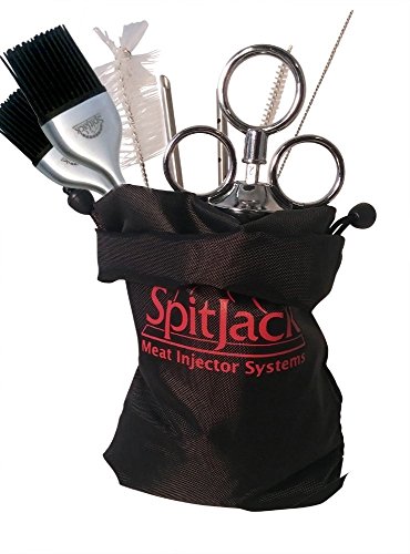 SpitJack SHOT Meat Injector Brush Bundlet - Turkey Injector - Stainless Steel - Marinade Flavor Injector - BBQ Meat Injector With 3 Needles