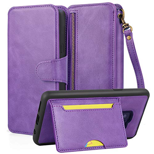 Cornmi Galaxy S9 Case,Detachable Wallet Leather Cover 11 Card Slots Wristlet and Shoulder Strap Handbag Purse Flip Stand Slim Mirror case for Samsung Galaxy S9 G9600 5.8in … - Thumbnail 7