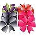 20 Pair 3in Pinwheel Rainbow Bows Grosgrain Ribbon Hair Clips For Baby Girls Teens Kids Toddler Gifts Accessories