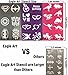 Eagle Art Face Paint Stencils | Bigger Stencils | X-Large 2x2.4, Large 2x1.8, Medium 2x1.4 size | Flex to Follow Contour Body & Face for Perfect Application | Reusable Adhesive Stencils