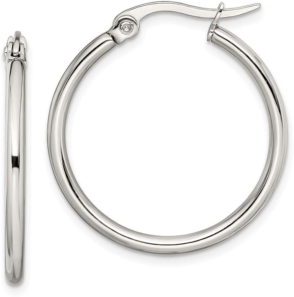 Stainless Steel Hoop Earrings (27mm) Jewelry