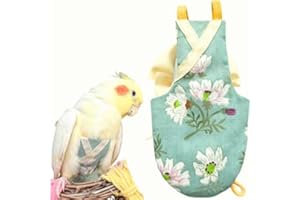 CXYYXF Bird Flight Suits Diapers, Parrot Flight Suits Diapers for Quaker Parakeets Cockatiels Conures Macaw African Grey, Bird Diaper, Parrot Clothes (Green A,2XL)
