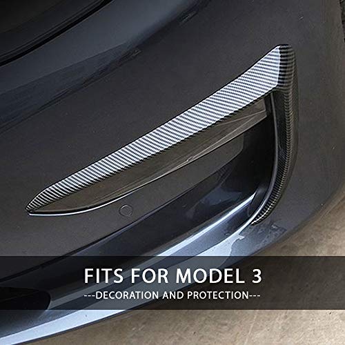 CoolKo Fog Light Eyebrow Cover Trim Frame Exterior Decoration Compatible with Model 3 - Carbon Fiber Pattern [ 1 Pair - Black ] - Thumbnail 7