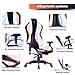 HEALGEN Back Massage Gaming Chair with Footrest,PC Computer Video Game Racing Gamer Chair High Back Reclining Executive Ergonomic Desk Office Chair with Headrest Lumbar Support Cushion (Orange)