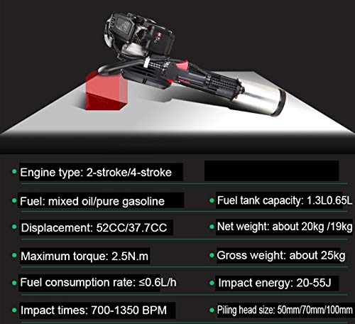 LXYYSG 4 Takt Benzin Motor Pfahlramme Kann Schnell Holzpfähle Oder Stahlrohre in Den Boden Einführen, 1000w… – Bild 6
