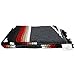 Open Road Goods Charcoal Black Mexican Yoga Blanket - Thick Diamond with Vintage Retro Serape Red Tan Brown and White Stripes