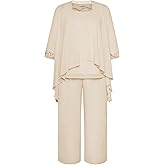 Hanna Nikole Plus Size Mother of The Bride Pant Suits 3 Piece Chiffon Sets Wedding Guest Gowns Formal Outfits with Jacket