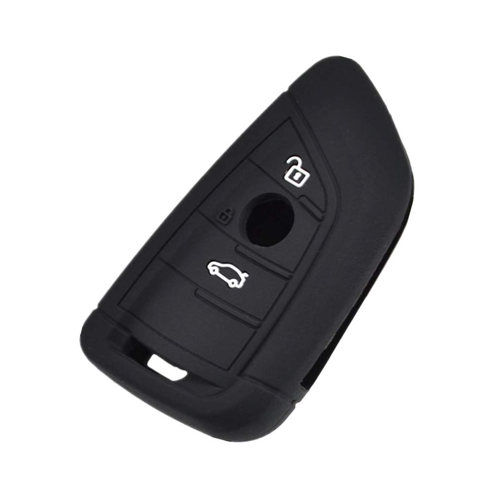 Happyit Silicone Car Key Cover Case Suitable for F15 F16 F39 F48 Series G30 F85 G11 X1 X3 X4 X5 X6 35i 50i 3 4 Buttons Black (3 Buttons)