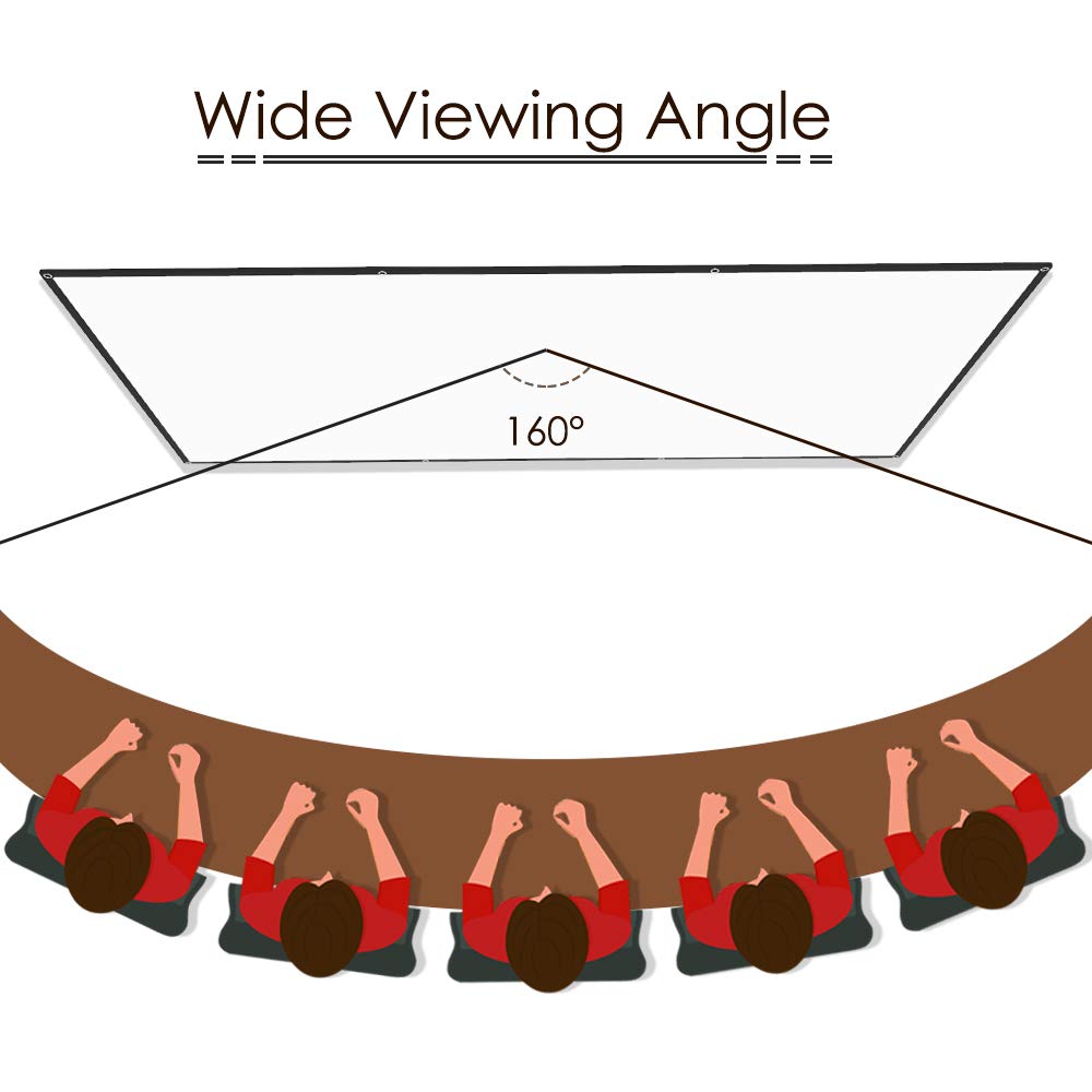 CEVINT Projector Screen, 120 Inch 16:9 HD Foldable Anti-Crease Outdoor Movie Screen for Home Cinema Theater Party Office Support Double Sided Projection