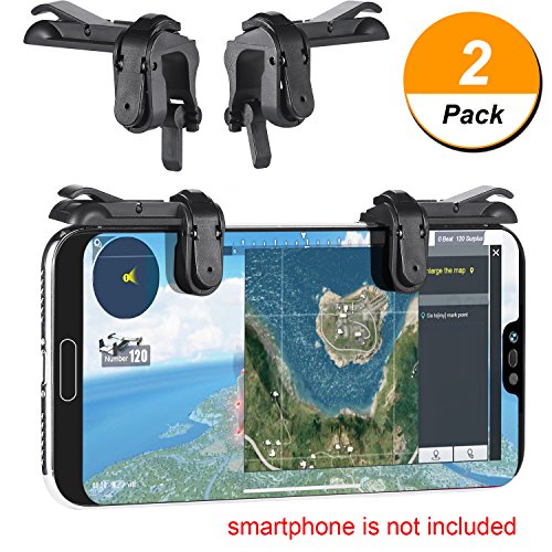 TecUnite 2 Pairs of Mobile Game Controller Sensitive Shoot and Aim Buttons L1R1 for PUBG, Rules of Survival, Knives Out, PUBG Mobile Game Joystick, Cell Phone Game Controllers for Android IOS TecUnite 2 Pairs of Mobile Game Controller Sensitive Shoot and Aim Buttons L1R1 for PUBG, Rules of Survival, Knives Out, PUBG Mobile Game Joystick, Cell Phone Game Controllers for Android IOS