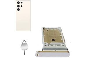 YUZHIYONG Galaxy S23 Ultra Dual SIM Card Tray Holder Slot Replacement Parts for Samsung Galaxy S23 Ultra 5G+Eject Pin (S23 Ultra/Cream)