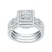 Newshe Wedding Engagement Ring Set for Women 925 Sterling Silver 3pcs 2.4Ct Princess White Cz Sz 5-10