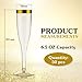 Gold Plastic Champagne Flutes – 50-Pcs Disposable Tall Stem Wine Glasses – Elegant Design – Practical and Easy to Use – 6.5 Oz Capacity - Gold Glittery Rim – Ideal for Parties, Special Events