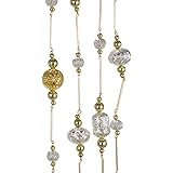 Kurt Adler 6' Silver and Gold Metal Beads Garland