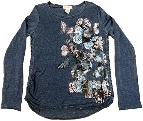 Kandy Kiss Big Girls' Burnout Graphic T-Shirt Smoky Blue X-Large