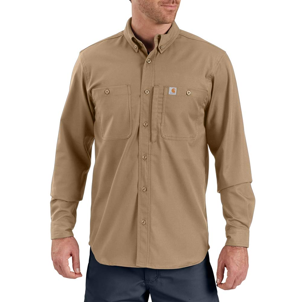 Photo 1 of Carhartt Men's Rugged Professional Long Sleeve Work Shirt Shirt, -dark khaki, Large