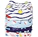 Cloth Diapers 4 Pack Adjustable Size Waterproof Washable Pocket Baby Cloth Diaper Cover and Inserts with Wet Bag by Anmababy(Azul)