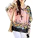 HP95(TM) Women's Bohemian Style Batwing Sleeve Chiffon Beach Loose Shirt (C)